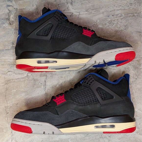 Nike Air Jordan 4 Retro Rare Air Men's 10.5 Black Red Blue FV5029-003 B-grade - Picture 3 of 11